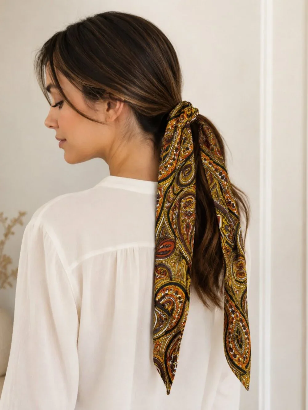 Women's Head & Neck Scarf Head Wrap BoHo Paisley 60